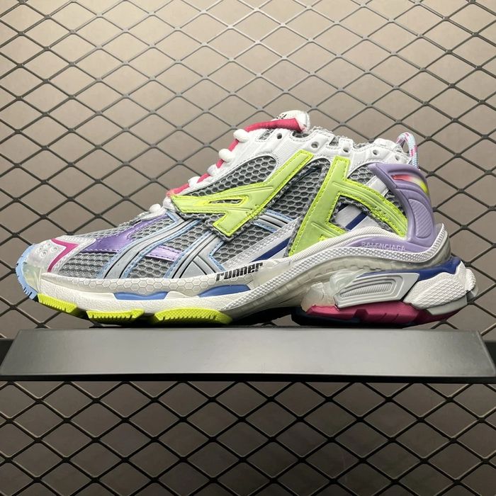 Balenciaga Runner Leather Free Grey Light Purple Neon Yellow White Lime/Black