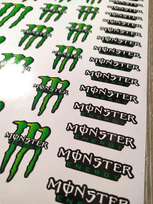 Стикери МОНСТЪР MONSTER лист А4 - 30 бр общо Sticker