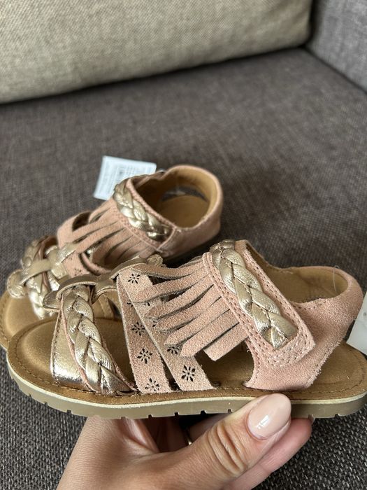 Сандали Next естествена кожа и велур