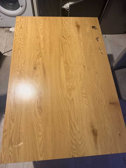 Set masa dining 120x80 cm + 2 scaune tapitate bej