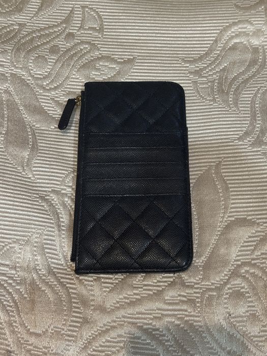 Портмоне Chanel Classic Caviar Quilted Flat Phone Case Pouch Wallet