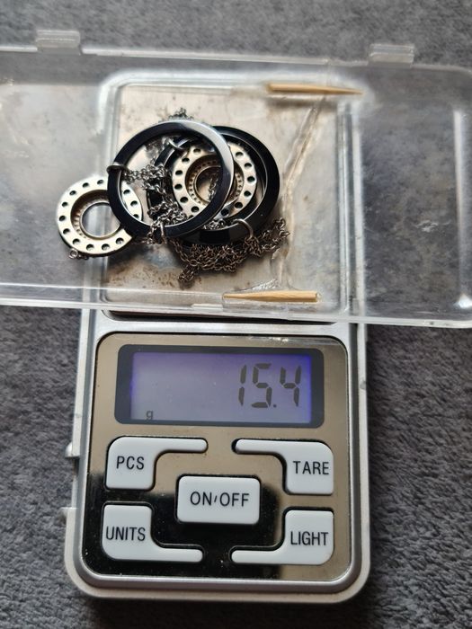 Superb colier argint 925,France,Black și pietre stralucitoare