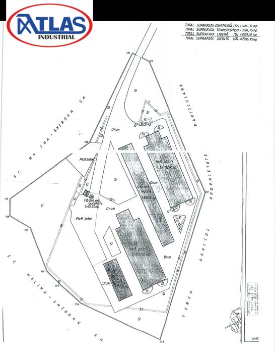 Teren De Vanzare - 17 000 mp - 3 300 mp Hale - Intravilan