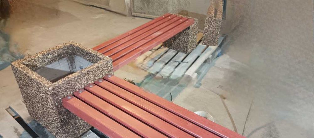 Уличные скамейке вазон урна