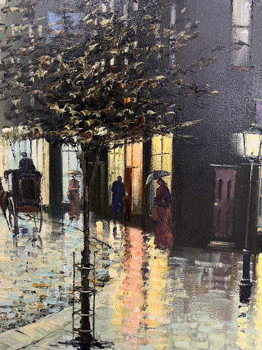 Оригинална картина “Дъждовна,улична сцена”-Стар Париж на Barry Hilton