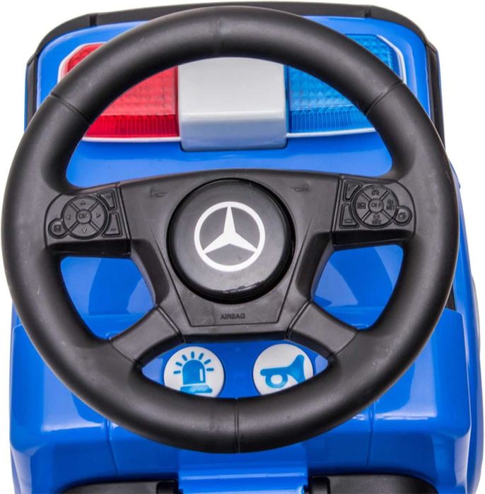 Devessport Детска кола за бутане полицейски камион Mercedes Actros 63.5 x 29 x 27 см., със светодиоди и място за съхранение