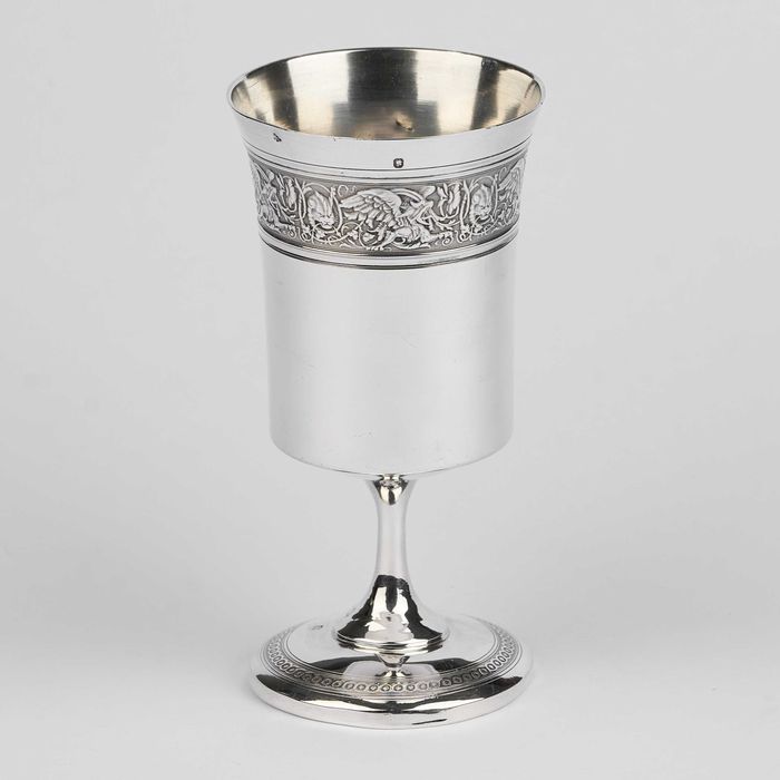 Pahar pe picior din argint 950-Franta cca 1900-255ml-argintart.ro
