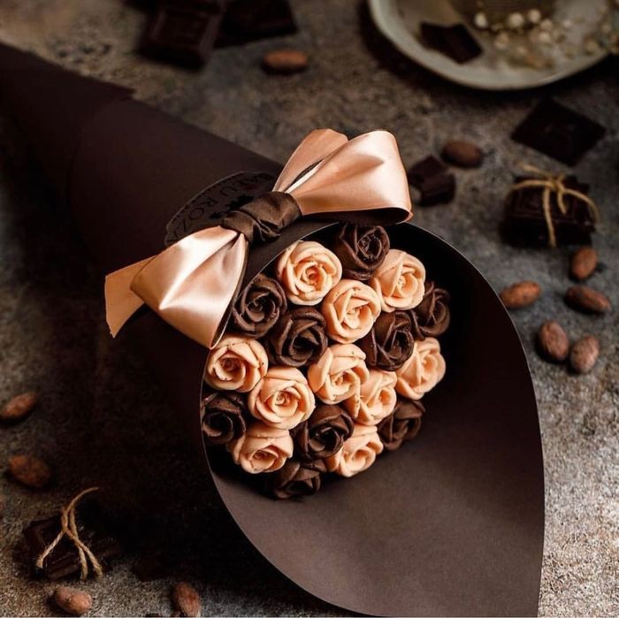 Цветы из шоколада