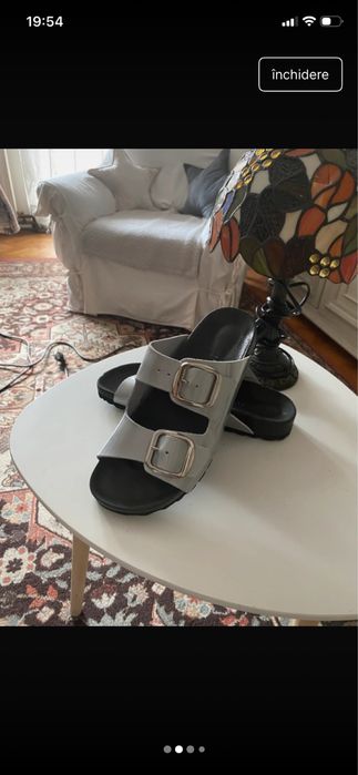 Papuci piele naturala Lawrence Gray