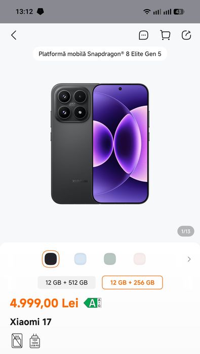 Telefon Xiaomi 17 nou