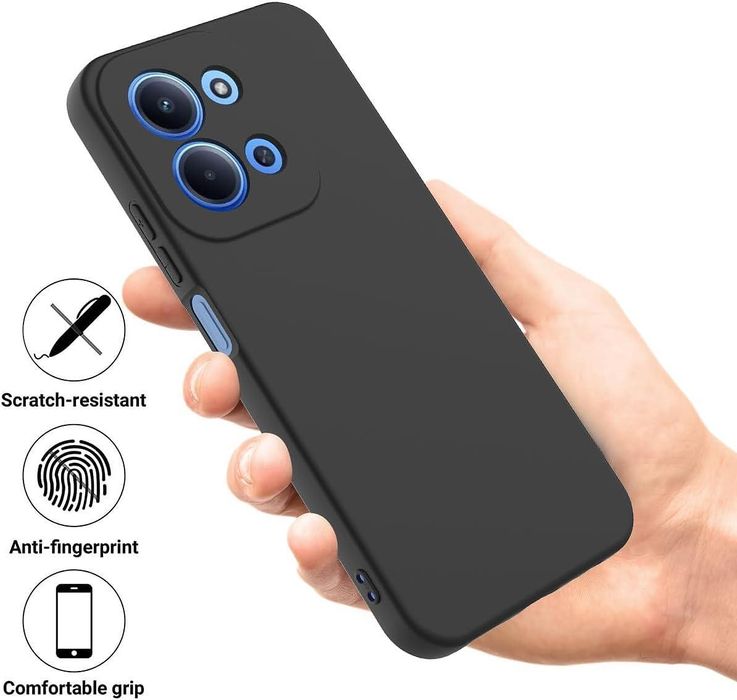 Матов силиконов кейс за xiaomi poco c85 4g - черен