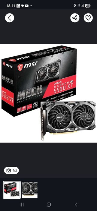 Видеокарта rx 5500xt 8gb