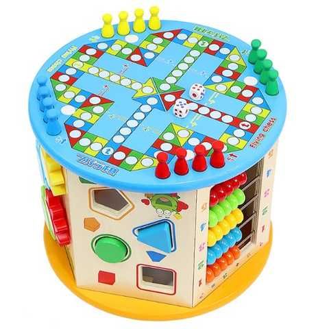 Интерактивен куб / Дървен образователен куб / Дидактически куб