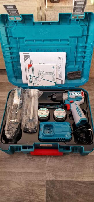 Комплект акум винтоверт TOTAL INDUSTRIAL, 16 V, 2 x 2 Ah+акум пасатор