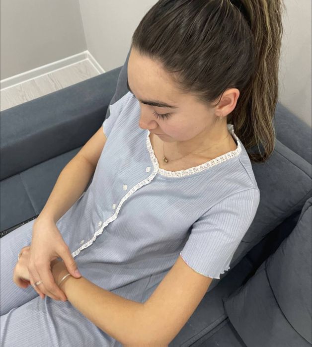 Пижама тройка в голубом цвете