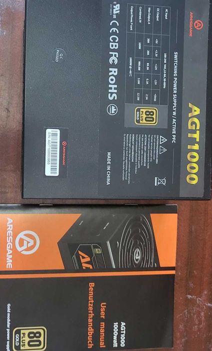 Блок питания модульный Aresgame 1000W 80 Plus Gold