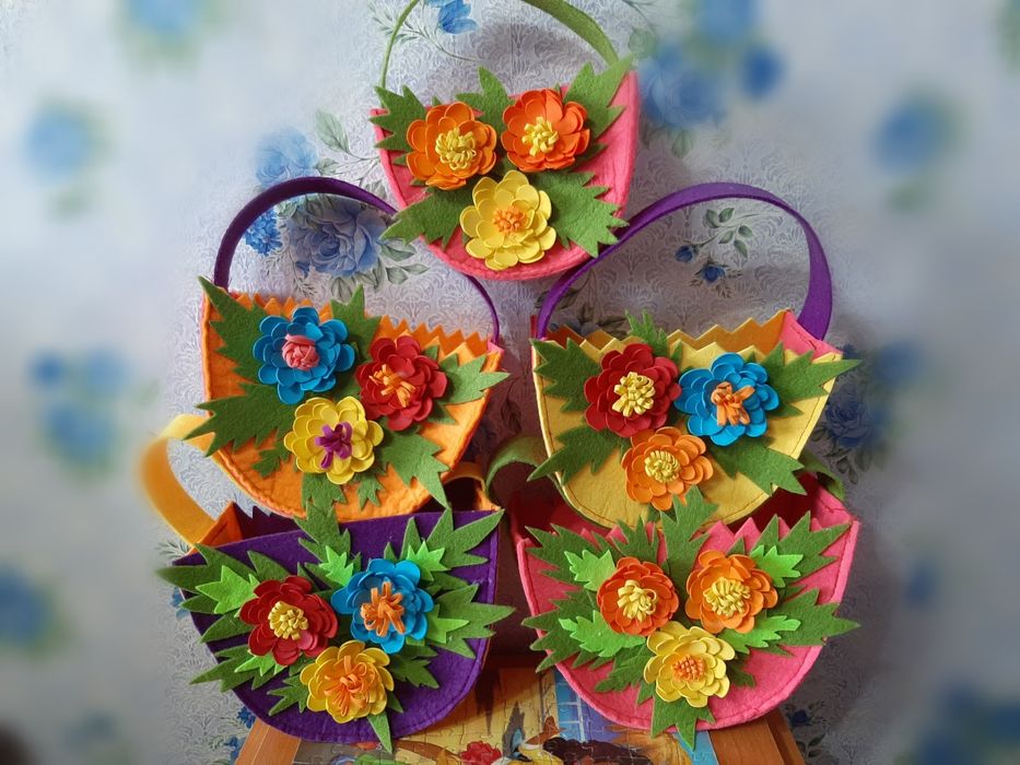 Корзинки из фетра ручной работы