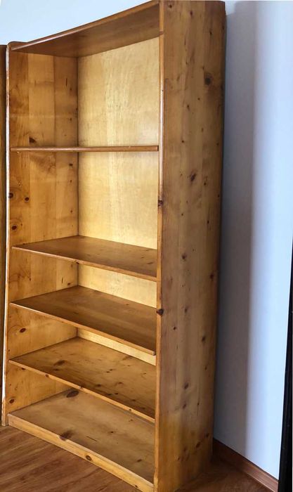 Biblioteca raft depozitare expunere, lemn pin 18 mm, natur, stare buna