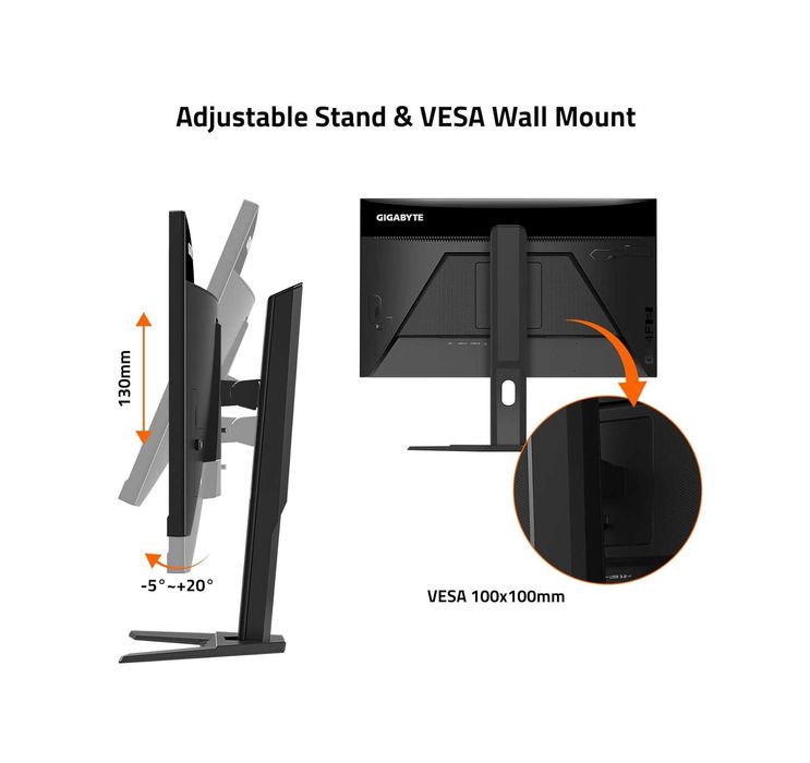 ; Монитор Gigabyte 24" G24F 2 EU/IPS/165hz/1mc/FHD/HDMI/Black
