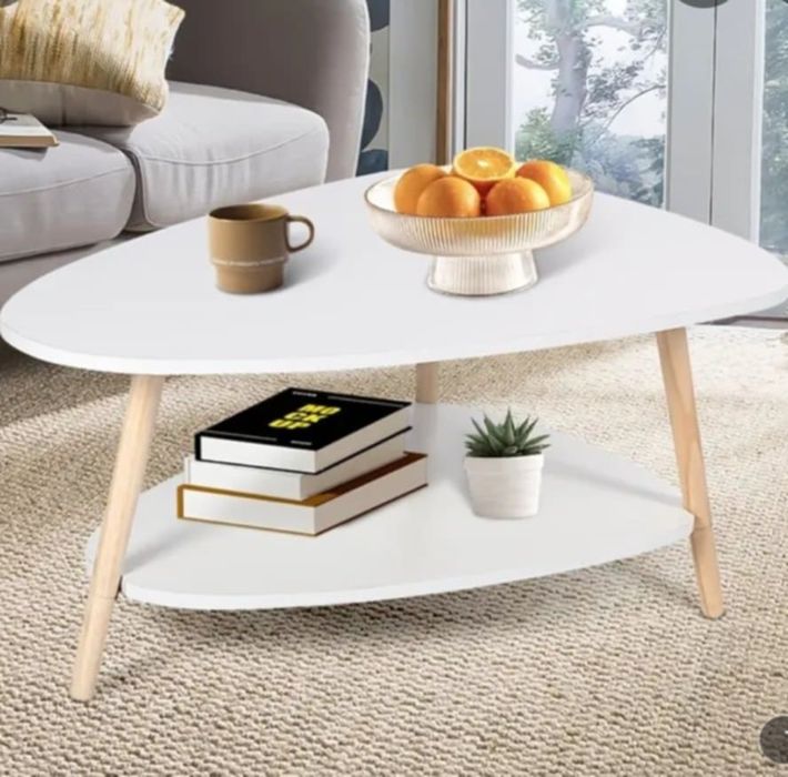 Холна масичка бяла/дърво