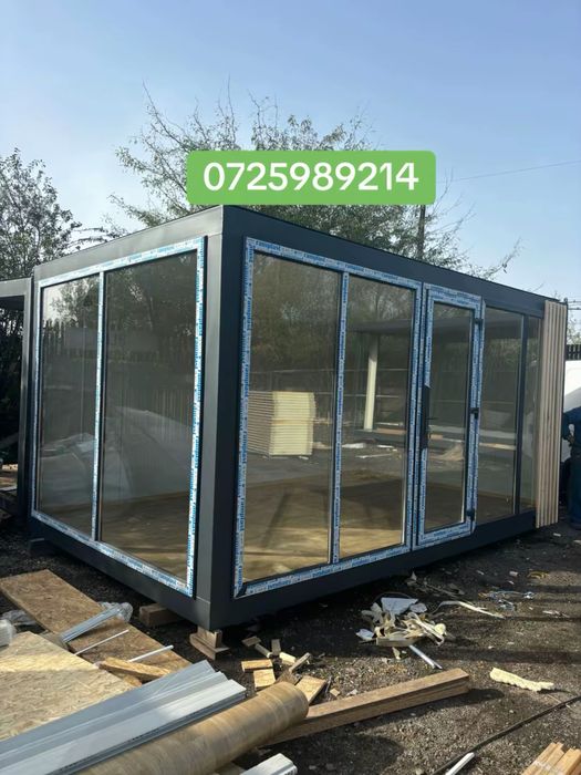 Container modular gri antracit cu terasa