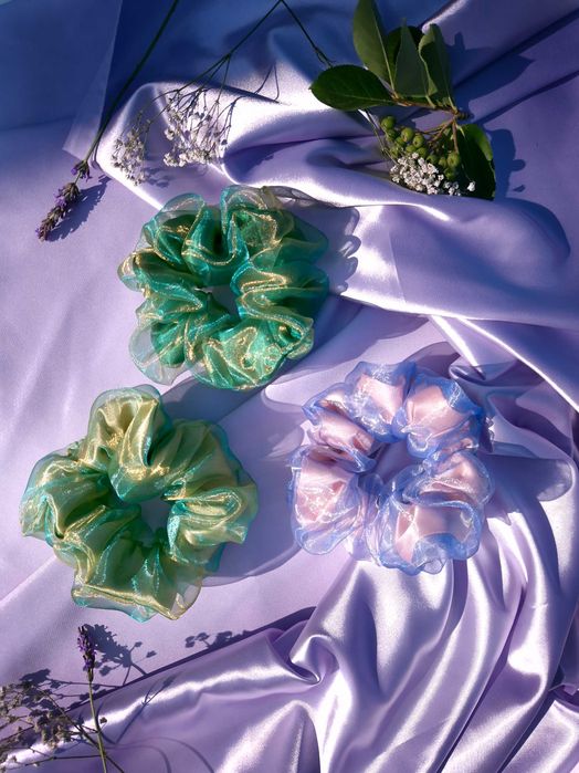 Скрънчи от сатен и органза (различни видове)