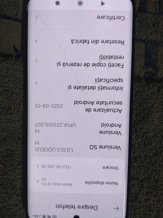 Vând telefon Xiaomi Note 14 Pro 5g