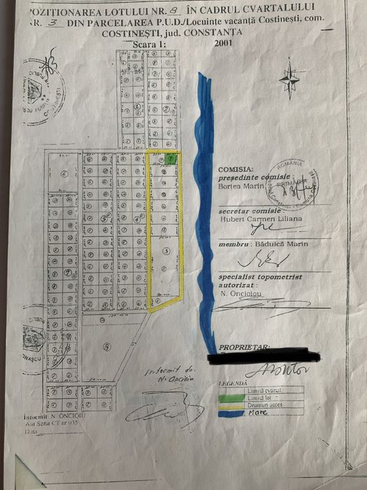 Teren Costinesti 1050 mp - prima linie la mare