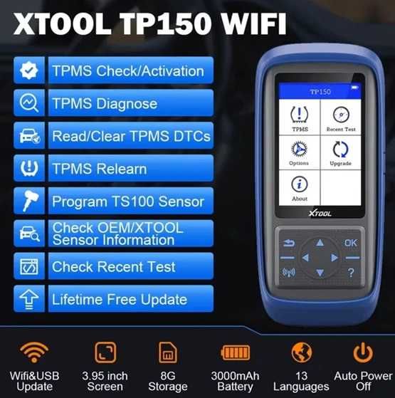 Диагностика и обучение на TPMS с Xtool TP150