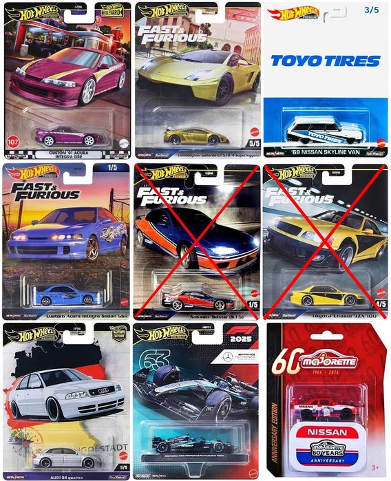 % ПРОМОЦИЯ % Hot Wheels Matchbox колички Honda Nissan Mitsubishi и др.