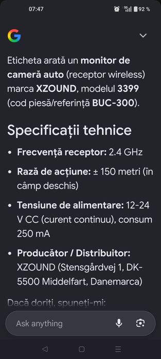 Camera marsalier cu monitor wifi