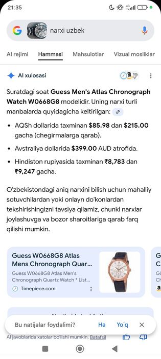 Guess qul soat arginali