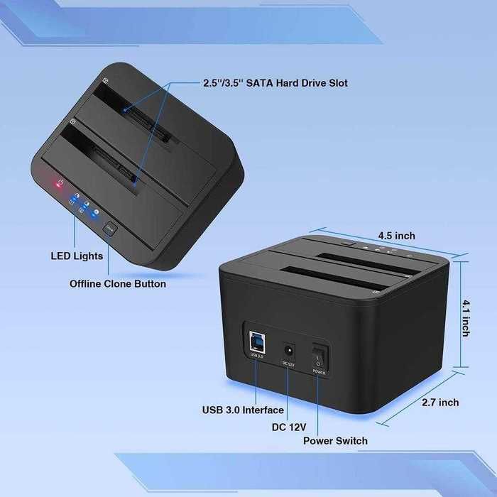 Док-станция FIDECO YPZ04-S2 USB 3.0 для HDD/SSD, двойной отсек