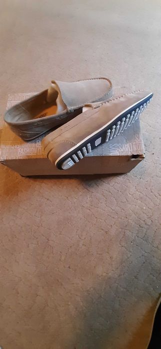 Mocasini piele întoarsă damă/bărbați bej, Alberto Toressi, măsura 40