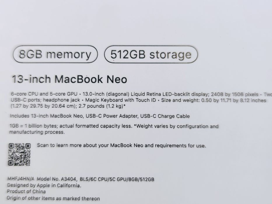 Налични! Apple MacBook Neo 13" A18 Pro 8RAM 512GB 1г. Гаранция!