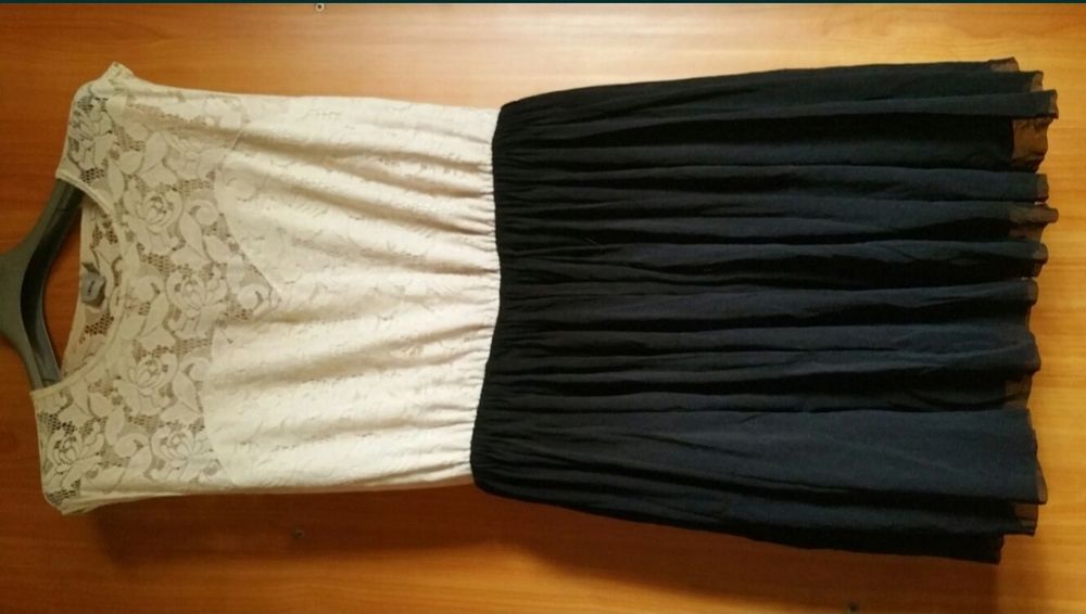 Rochie dantela dama alba neagra eleganta zi seara ocazie