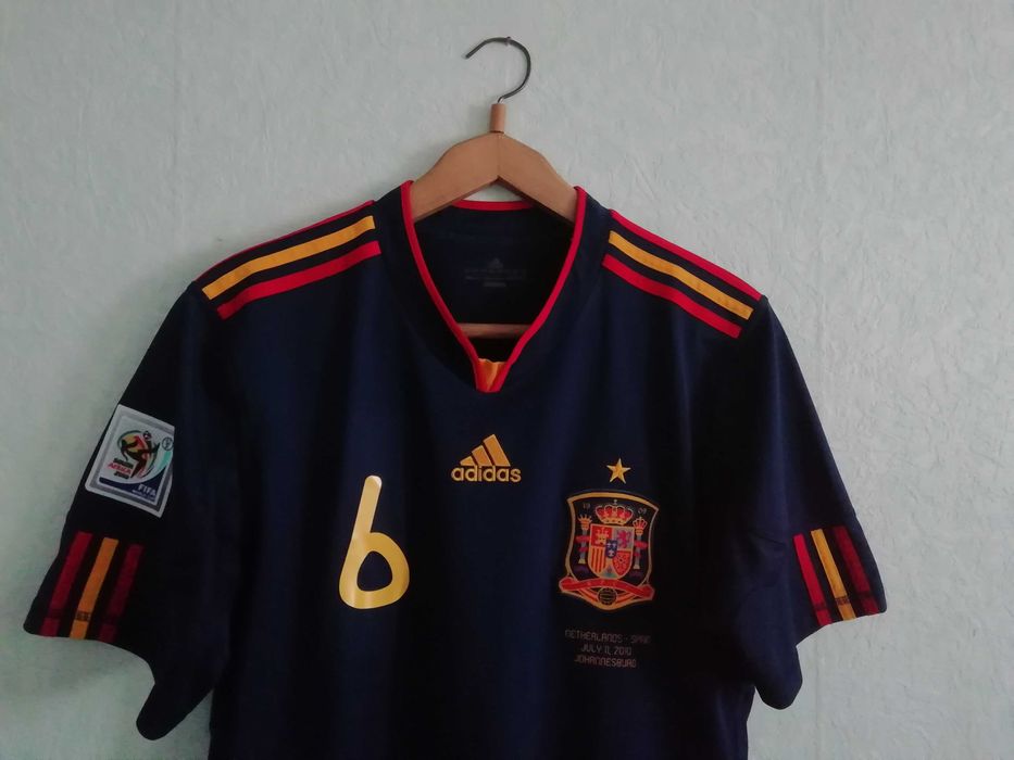 Spain Iniesta Final 2010 Adidas оригинална мачова тениска Испания
