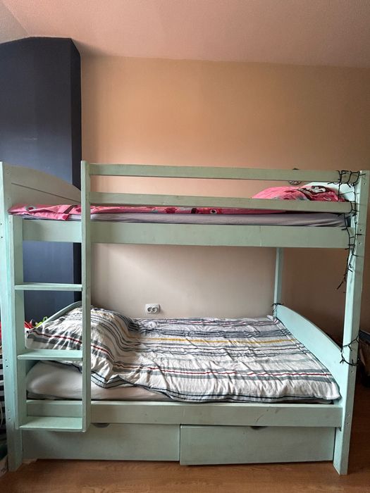 Двуетажно легло д170/в150/ш70 с кокосови матраци 2бр. подарък