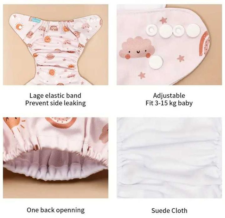 Водоустойчиви Регулируеми Бебешки Гащи За Многократна Употреба - НОВИ