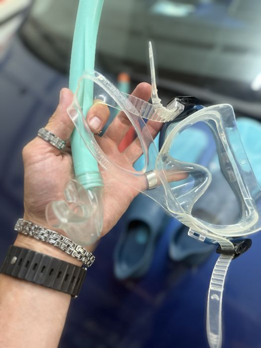 Set masca de scufundari, snorkel si labe inot