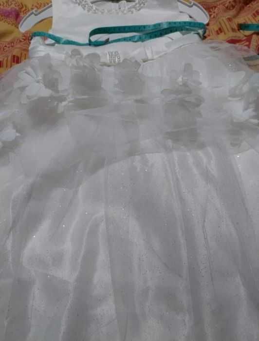 Rochie flori 3D mărgele si sclipici pentru fete 12,13 ani sau XXS