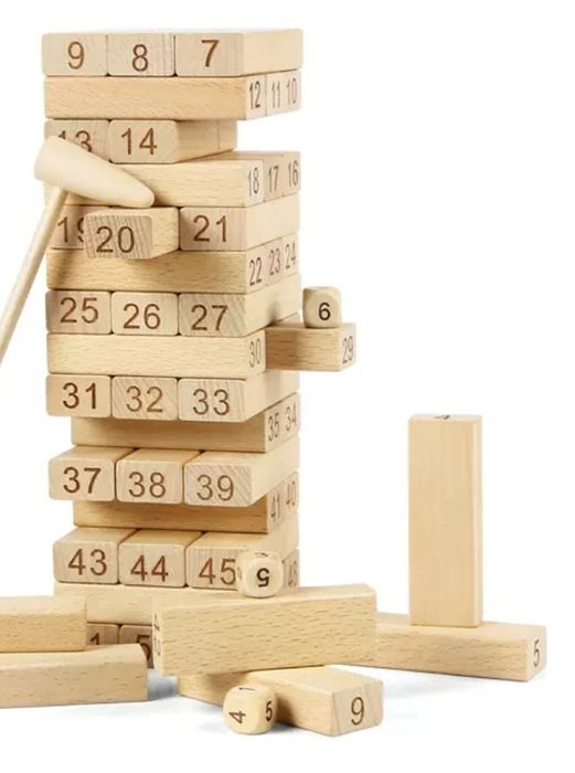 Raqamli yog‘och Jenga o‘yini – bolalar va oila uchun aqlli o‘yinchoq