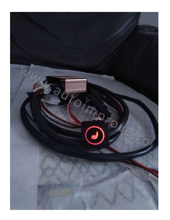 Incalzire scaune auto PUSH RGB patrat