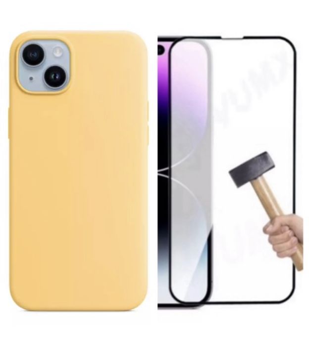 Husa Soft Touch Materia Inter+Folie Sticla Iphone 14/15/16E/17/PRO/MAX