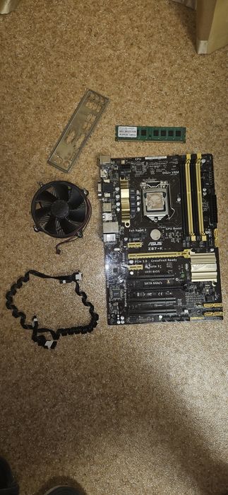 Материнская плата ASUS Z87-K + процессор Intel + кулер + 4 ГБ DDR3 + S