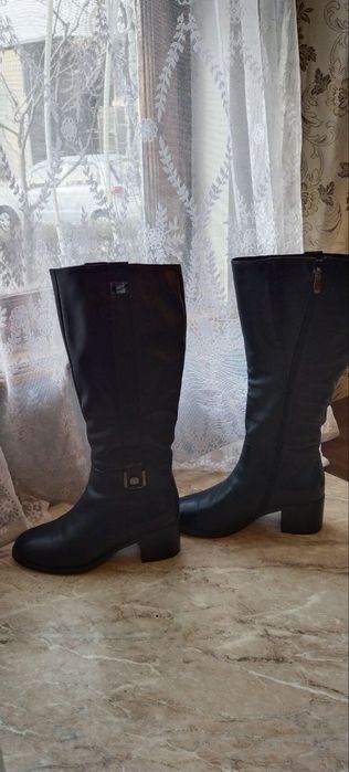 Кожанные утепленные сапоги