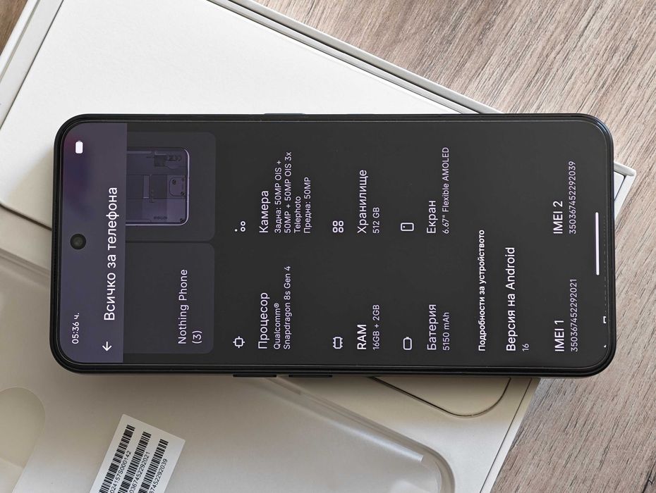 Nothing Phone 3, 12/512GB Black, 4 камери 50MP черен, като нов, гаранция комплект, подходящ за подарък
