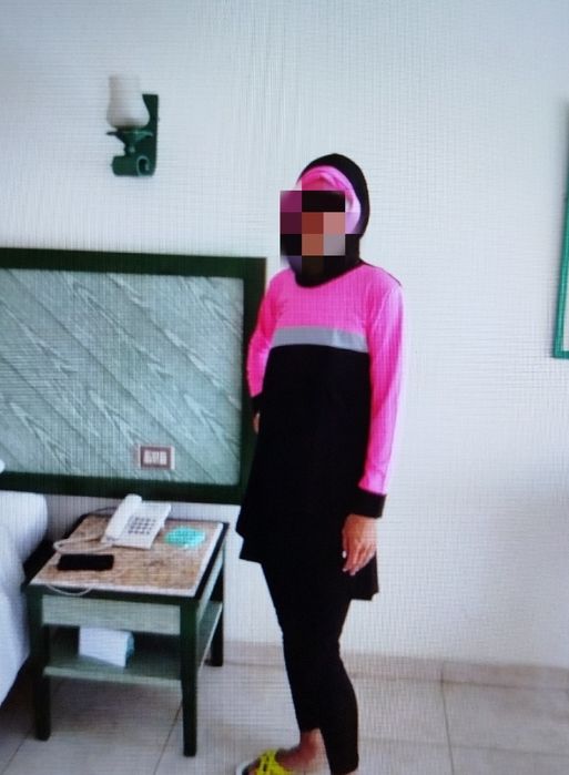 Розово-черный буркини