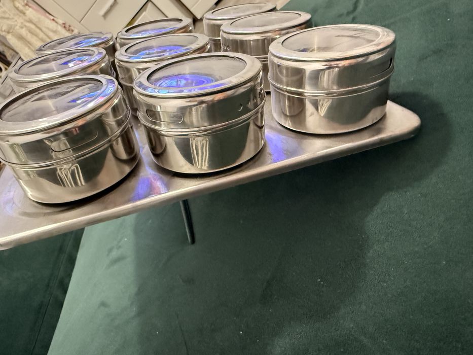 Set condimente otel inoxidabil 9 recipiente