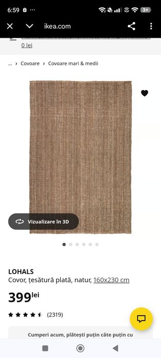 Covor  Lohal ikea 160x230 iuta